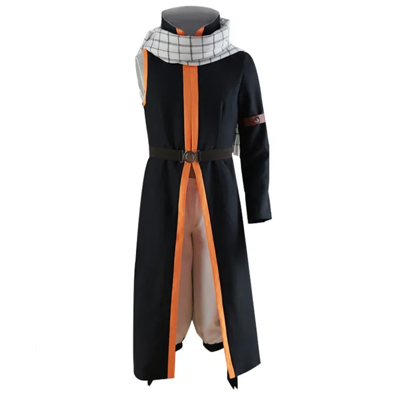 Anime Sprookjesachtige Cosplay Etherious Natsu Dragneel Kostuum Mannen Zwarte Mantel Broek Outfits Halloween Carnaval Feestpak