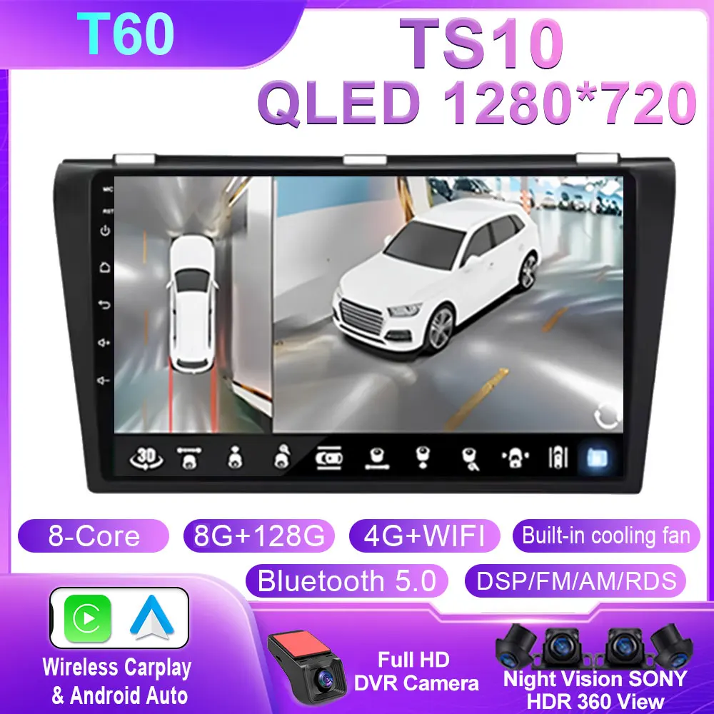 Android Draadloze Carplay Voor Mazda 3 2004 2005 2006 2007 2008 2009 Autoradio Met BOSE Multimedia Speler Stereo GPS Geen 2Din DVD