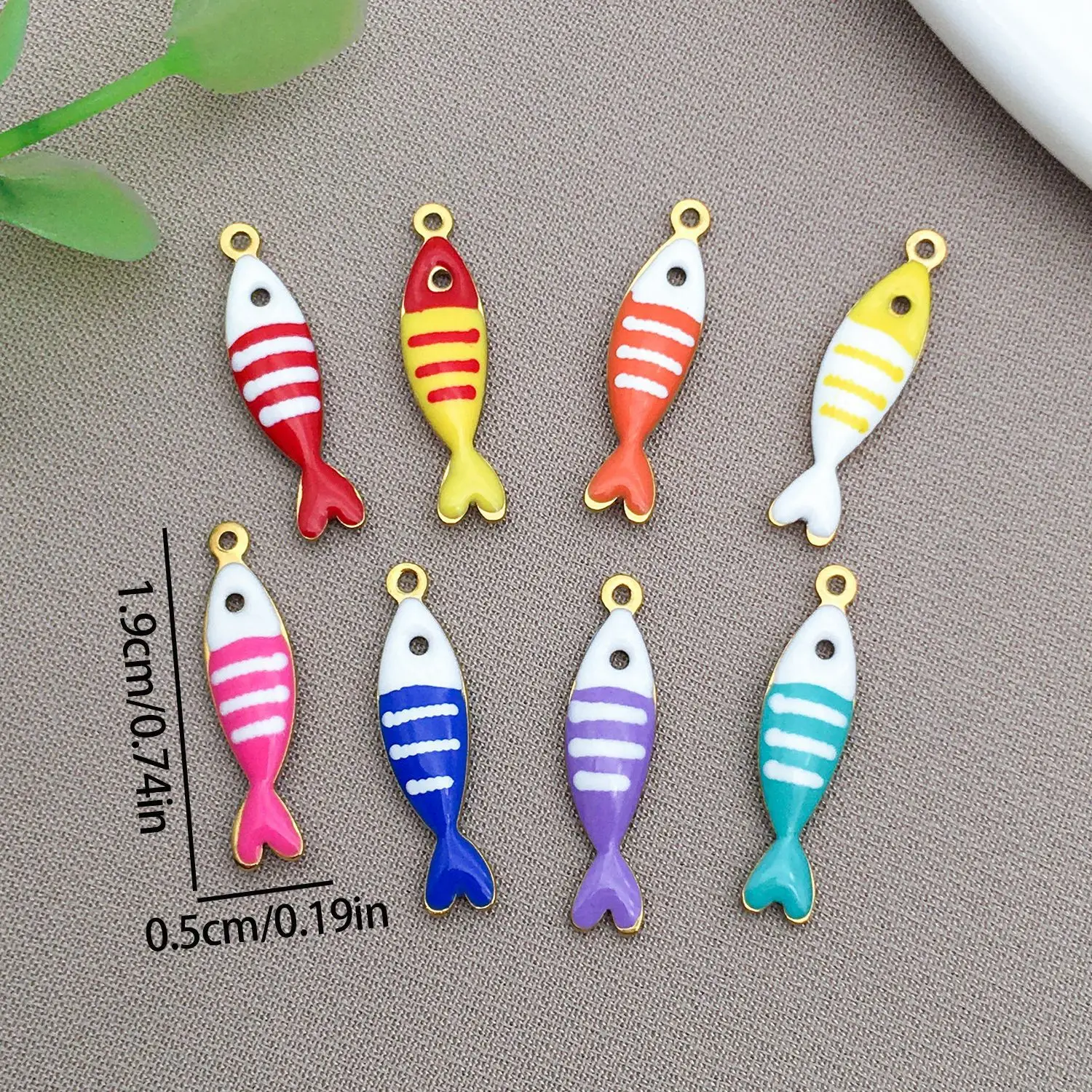 

10PCS Stainless Steel Striped Small Fish Pendant Personalized Jewelry Handmade DIY Accessories Wholesale Direct Sales