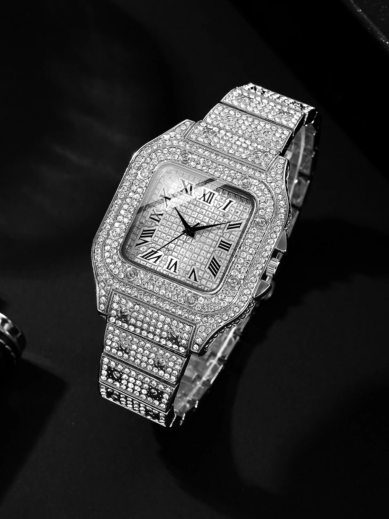 Elegant and Fashionable Quartz Watch, Square Dial, Inlay Design, Suitable for Both Men and Women, Birthday Gift
