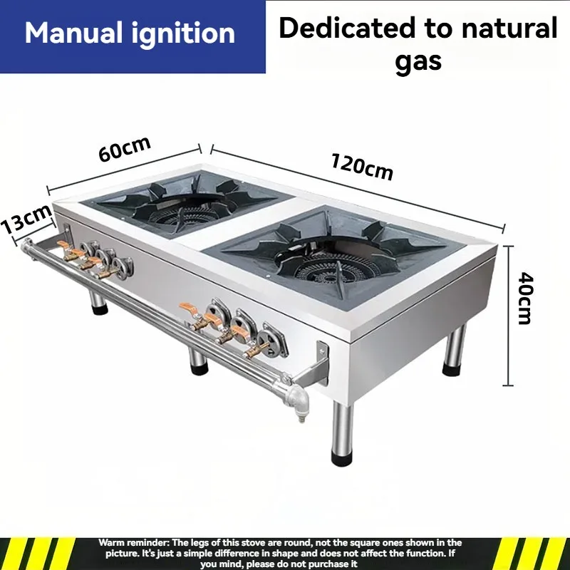 Kitchen Stove  Double Ring Short-legged Stove  Energy-saving Gas Stove Suitable for Home Cooking and Making Soups