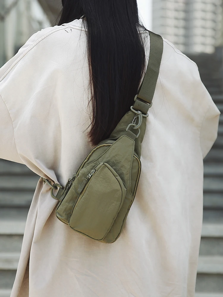 

Нейлоновая водонепроницаемая спортивная нагрудная сумка, легкая летняя сумка 2024, уличная повседневная маленькая сумка через плечо для бега