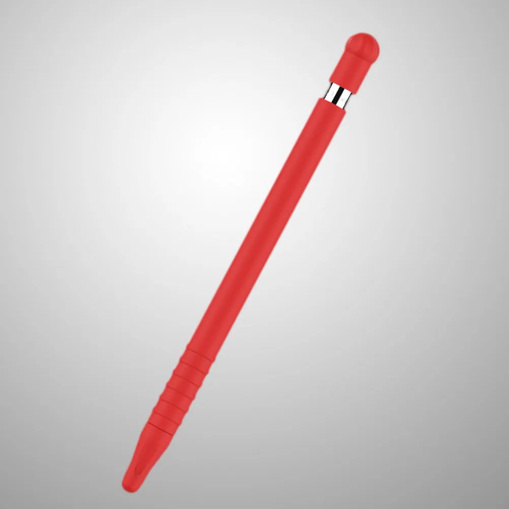 Silicone Pen Sleeve for Pencil Protective Cover Built for Precision Grip No Interference with Touchscreen Red
