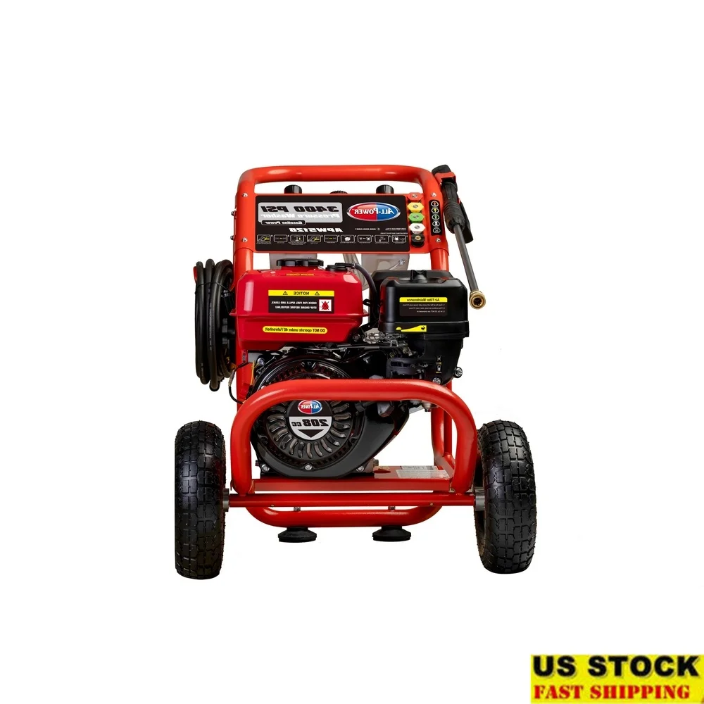 

3400 PSI Gas Pressure Washer 2.6 GPM Outdoor Cleaning 5 Adjustable Nozzles 30ft High Pressure Hose Heavy Duty Motor