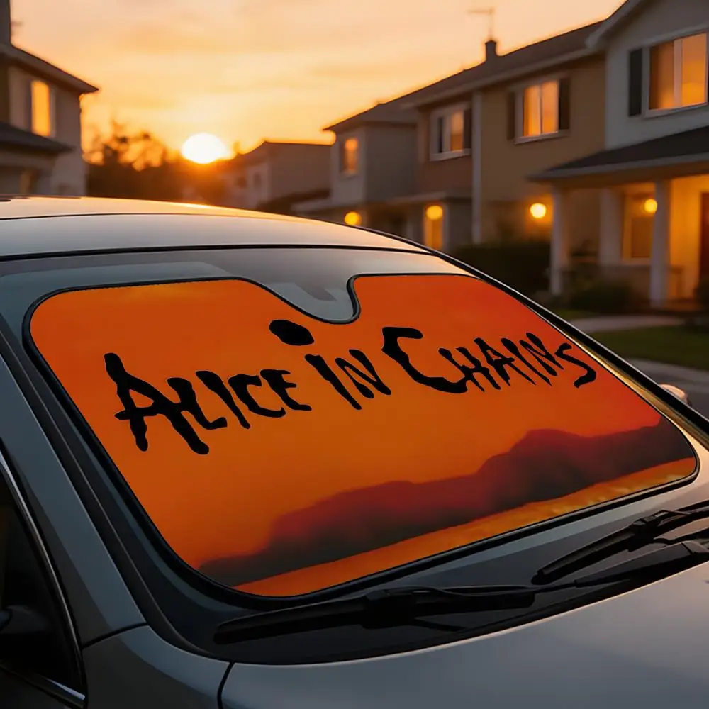

Sun Visor Universal Car Windshield Sun Shade Full Coverage Heat UV Block Interior Anti Aging A-Alice In C-ChainsS Music