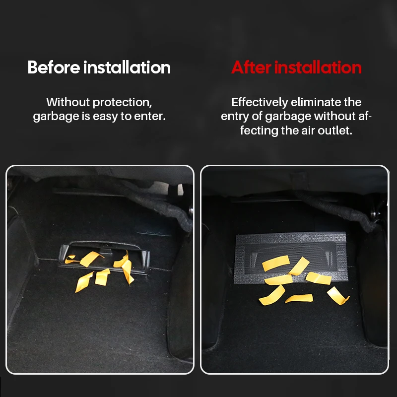 For Tesla Model Y Juniper 2025-2020 Launch Model 3 Highland 2024 Air Outlet Under Seat Protective Cover 1 Pair Vent Mesh Filter