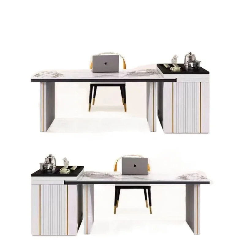 

Rock slab island tea table dining integrated modern multi-functional tea office home chair combination set
