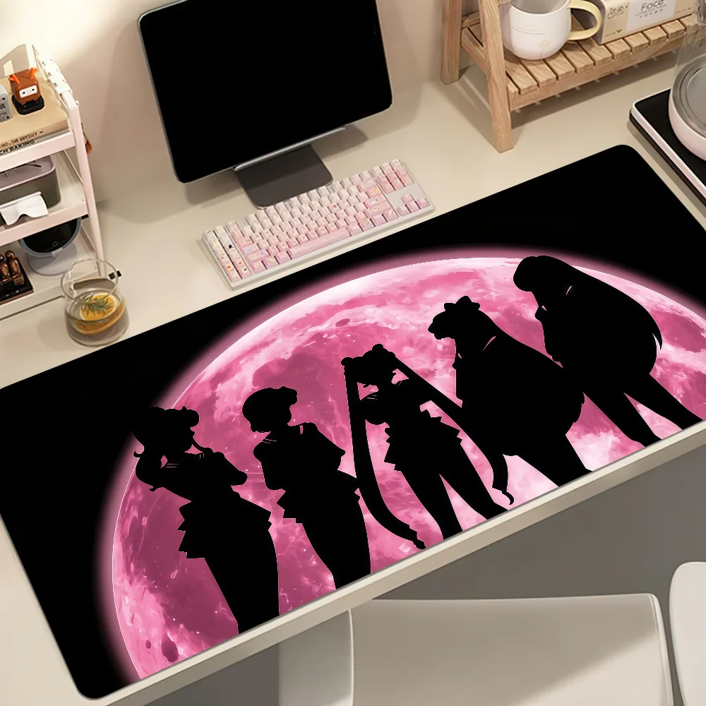 Anime P-Pretty Soldier Sailor Moon Mouse Pad Large Non-slip Lockedge Desktop Computer Desk Mat Keyboard Office Gamer Student