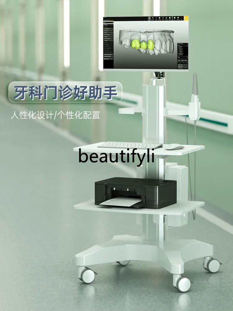 Carro móvil oral dental SS, rondas médicas, carro para portátil para recoger orejas