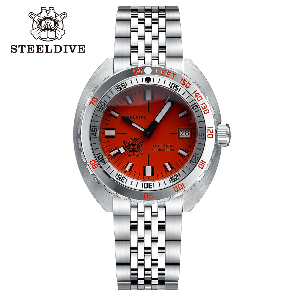 STEELDIVE SD1967 Diving Watches For Men Waterproof Luminous Date Wristwatch NH35 Movement Automatic Mechanical Sapphire SUB300