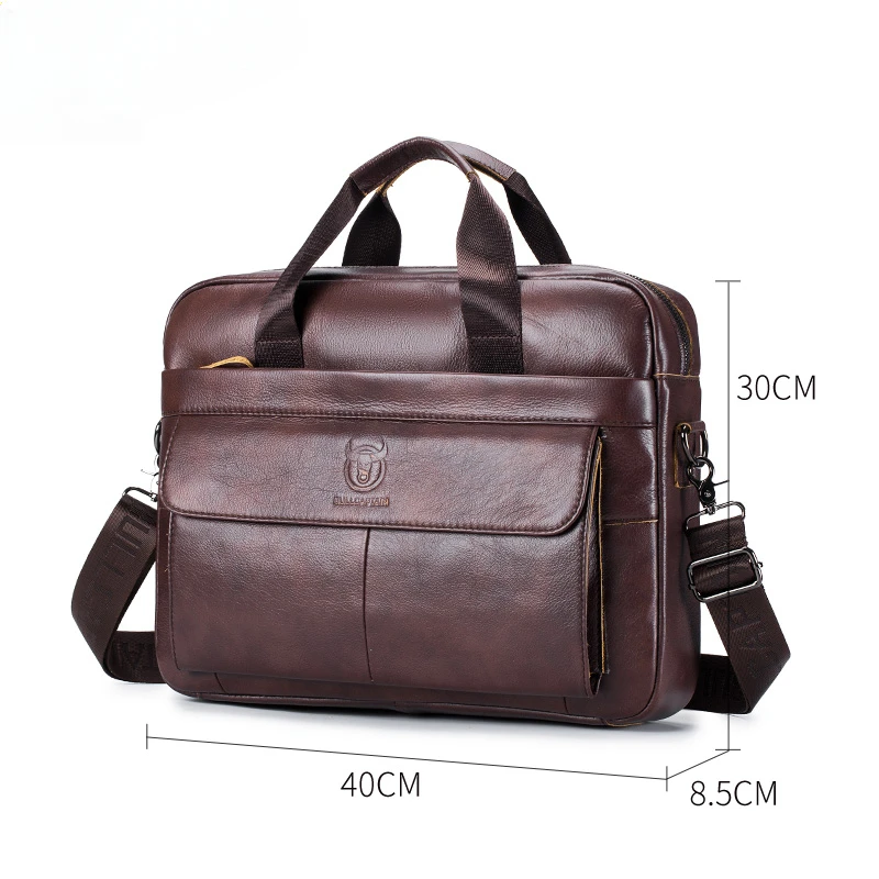 高級レザーブリーフケース メンズ ビジネス 多機能 大容量 15インチ ノートパソコンバッグ（牛革）