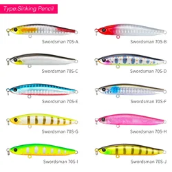 TSURINOYA 70mm 7.6g 70S Lipless Sinking Pencil Fishing Lure SWORDSMAN Long Casting Trout Hard Baits No Lips Stream Model