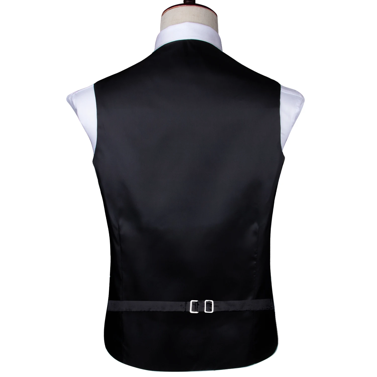 Hi-Tie Silk Mens Vests Sleeveless Waist Jacket Jacquard Black Orange Floral Waistcoat Tie Hanky Cufflinks Set for Men Casual XXL