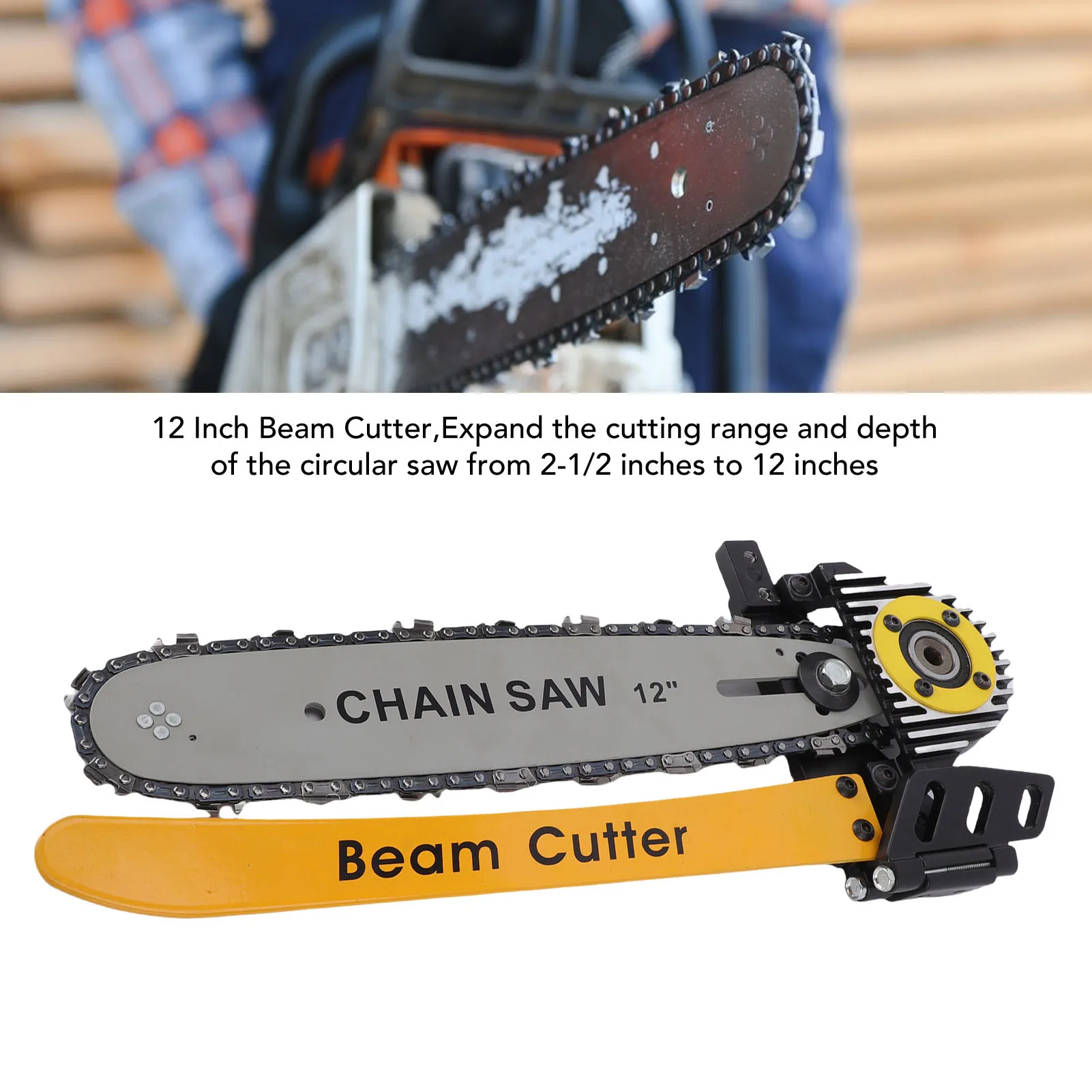 

12 Inch Beam Cutter Extend 2-1/2in Cutting Depth to 12in Beam Cutter Attachment for 7-1/4in and 8-1/2in Wormdrive Saw