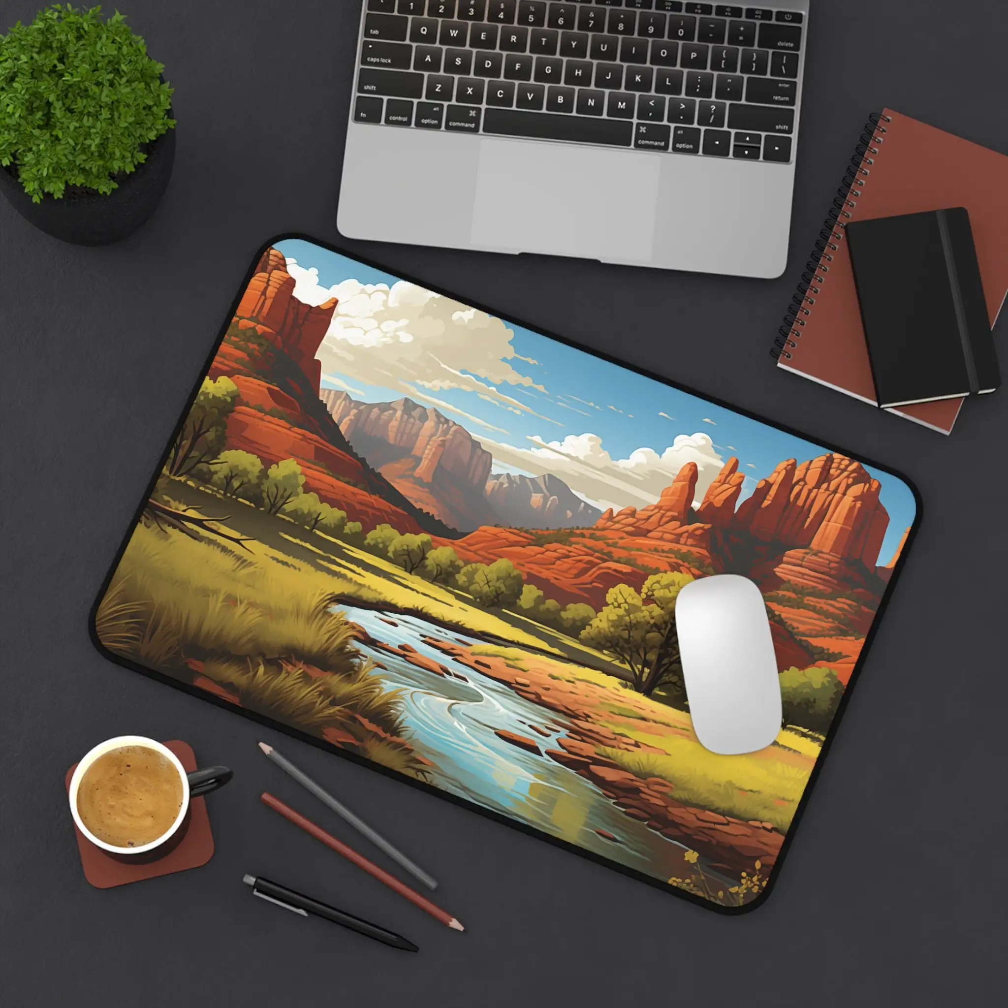 Desert Oasis Mouse Pad, Non-slip Waterproof Gaming Mouse Pad, Office Gaming Table Decorative Mat, The Perfect Gift for Friends.