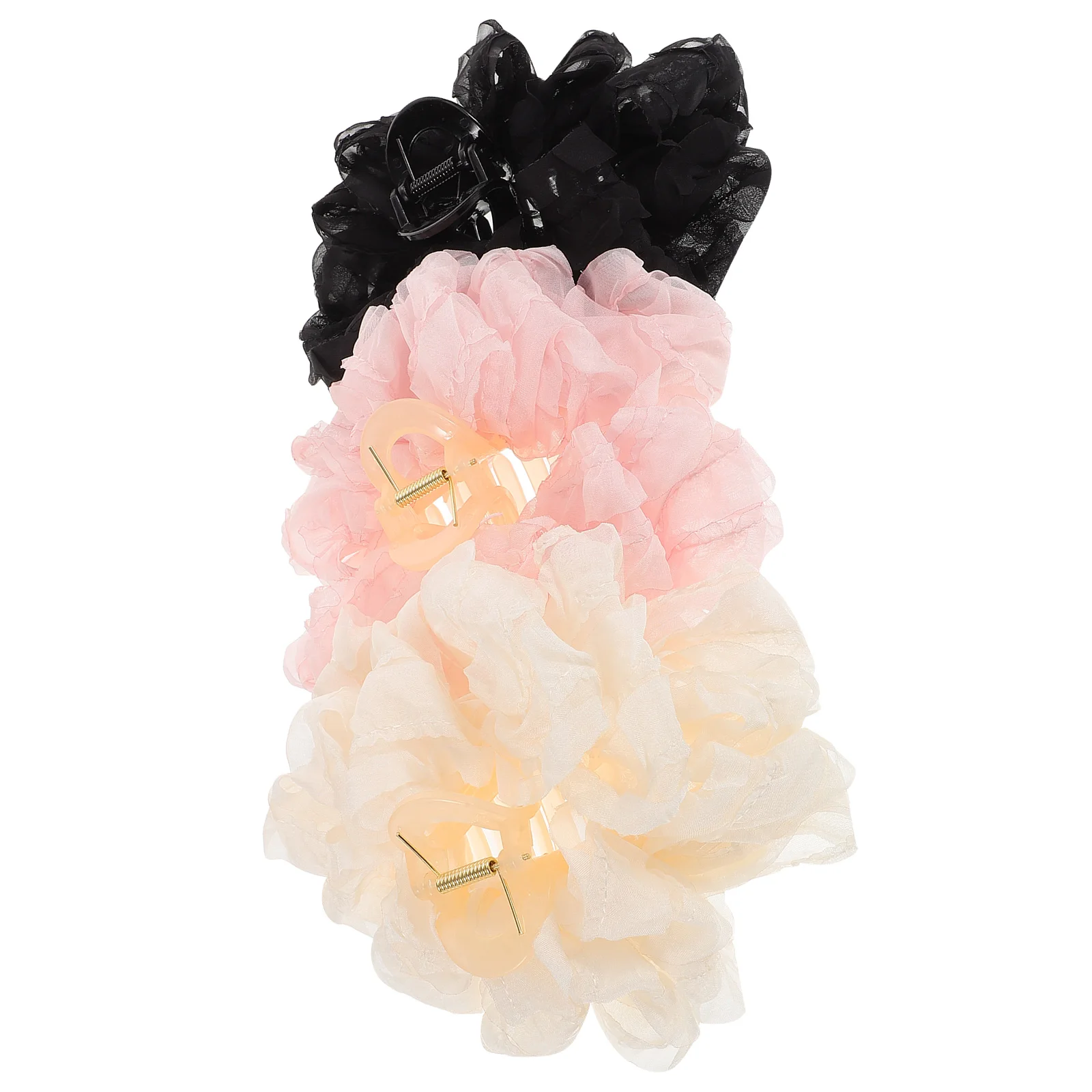 

3Pcs Bowknot Claw Clips Women Thick Hair Jaw Clip White Pink Black Secure Shark Clamps Boost Volume Thin Hair