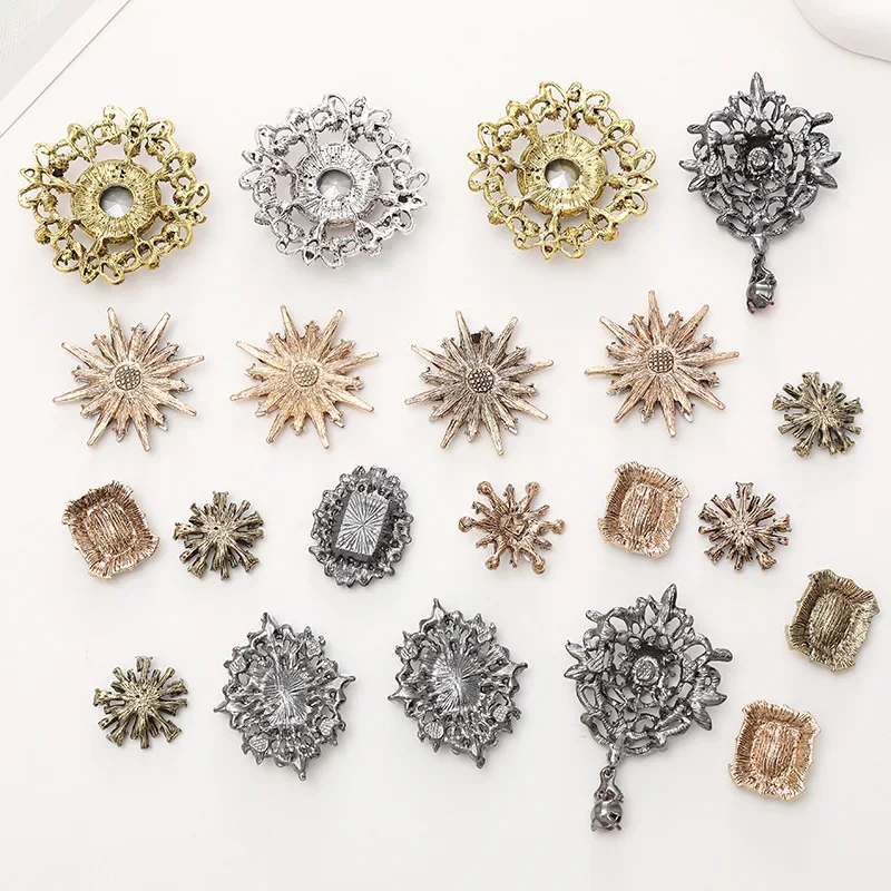 Vintage Flower Glass Rhinestone Gems Accessory DIY Clothing Shoes Hairpins Button Brooch Gift Box Charms Craft Supplies