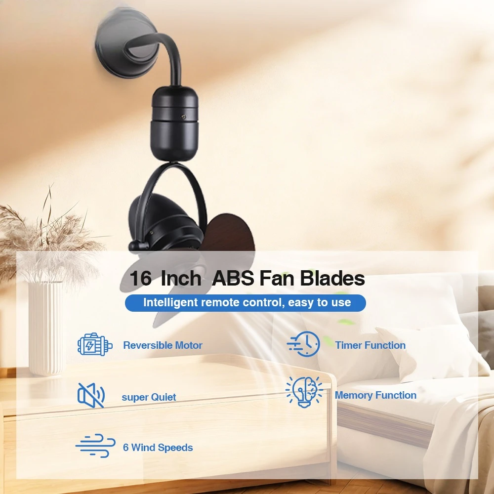 

energy-saving 16-inch angle fan, 6-speed wind speed, remote control/APP control, 3 ABS blades, silent, ex-factory price