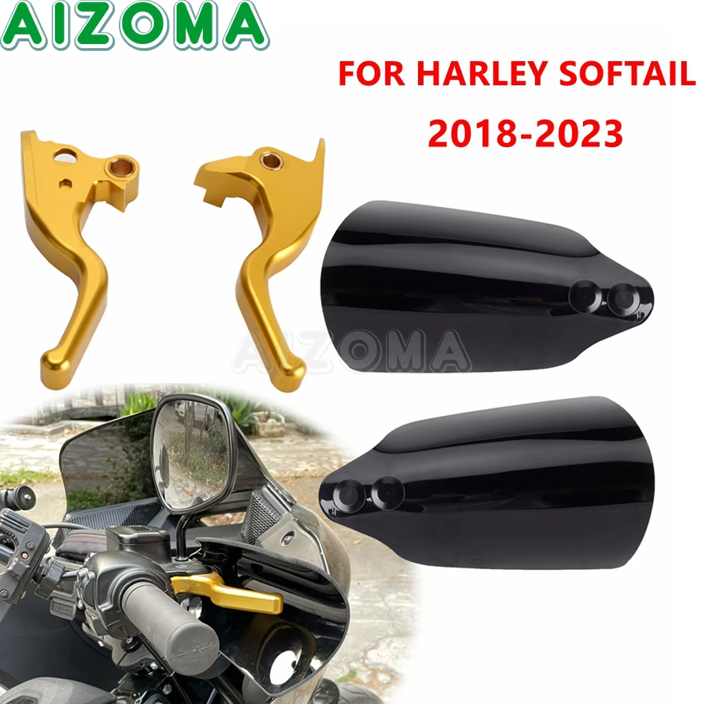 

Motorcycle Lever Brake Hand Clutch Shield Guards For Harley Softail Low Rider Heritage Classic Deluxe Street Bob Handguard 18-23