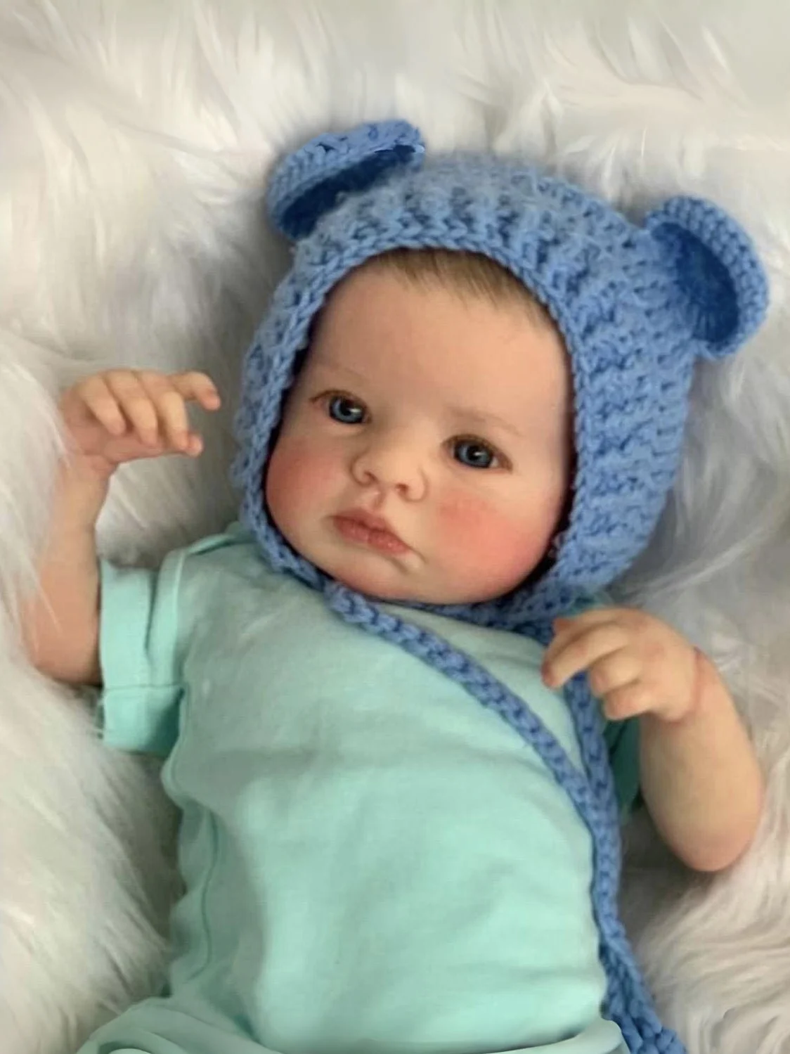 

Cokela 20 дюймов/50 см настоящая кукла настоящая мягкая на ощупь детская реалистичная силиконовая кукла реборн с волосами ручной работы