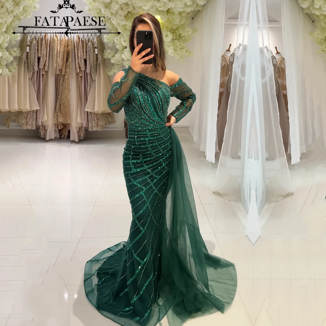 FATAPAESE Exquisite Piece Prom Dress Features a Side Waist Cape that Gracefully Trails Behind for Evening Party Formal Gown