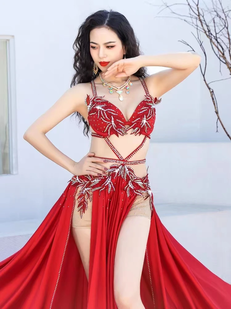 Elegance Belly Dance Costume 2023 New Performance Clothing Sexy Oriental Opening Dance Popsong Split Large Dress Set 2/pcs