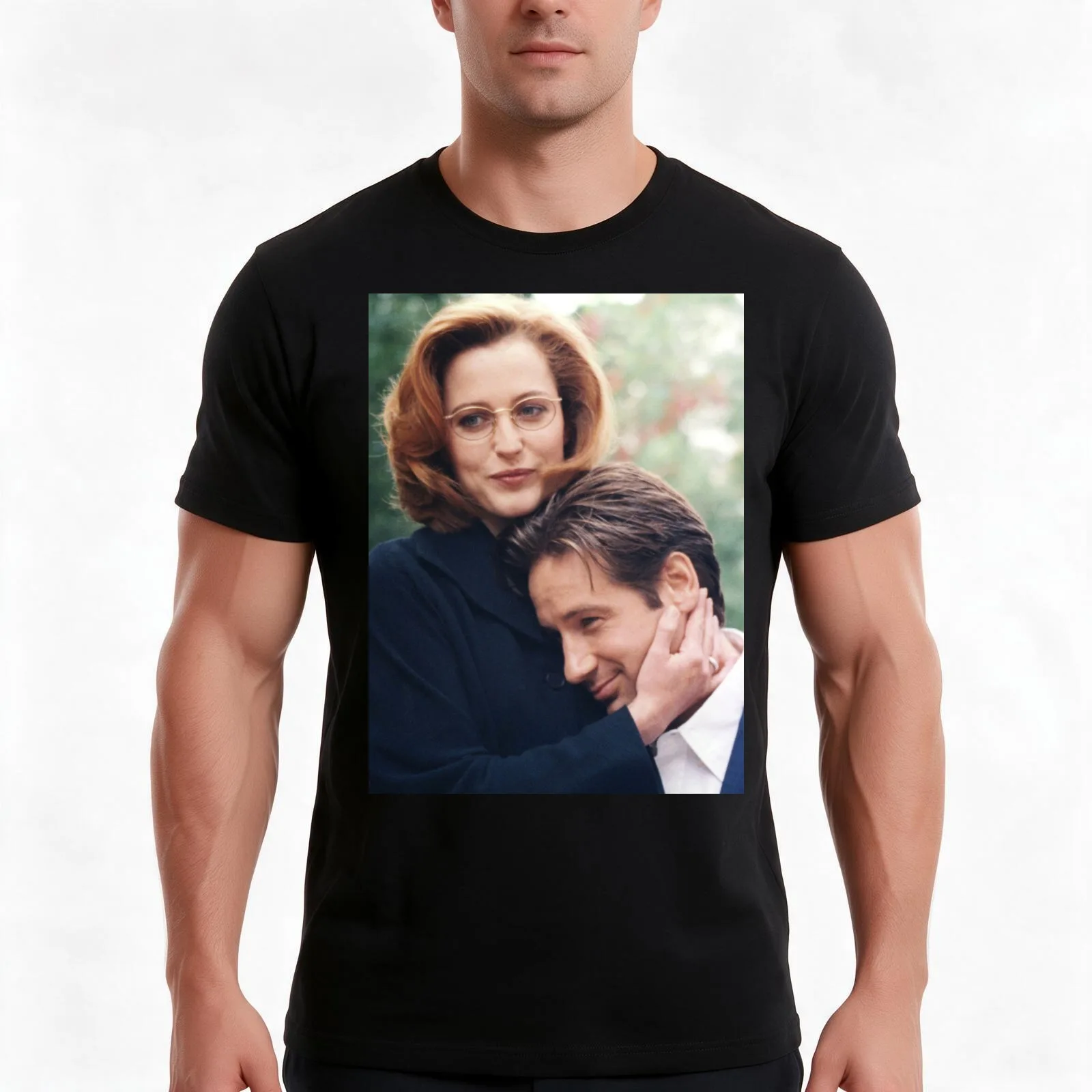 dana scully x files fox mulder T-Shirt, Summer Casual Cotton Tee, Oversized Streetwear Tops, Vintage Graphic Print, 100% Cotton
