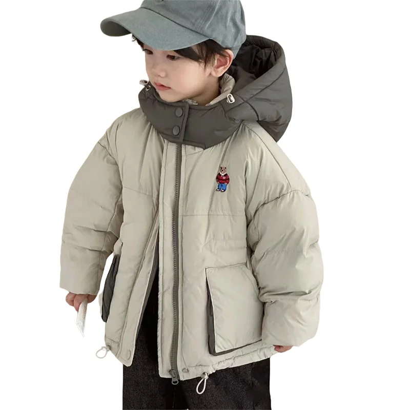 Veste coupe-vent en coton pour garçons, manteau chaud épais, cadeau de Noël, vêtements pour enfants, hiver, automne, 2024 mn