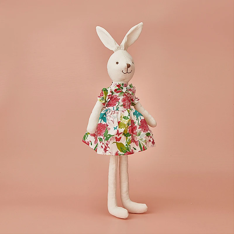 40cm robe lapin jouets en peluche doux animaux en peluche lapin Kawaii doux longues jambes en peluche apaiser poupées fille anniversaire