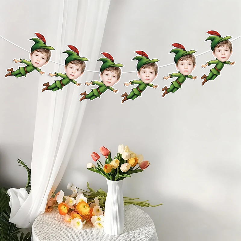 6/12pcs Bannière suspendue personnalisable sur le thème des Petits Hommes Volants pour Anniversaire, Célébration, Fête, Fournitures DIY