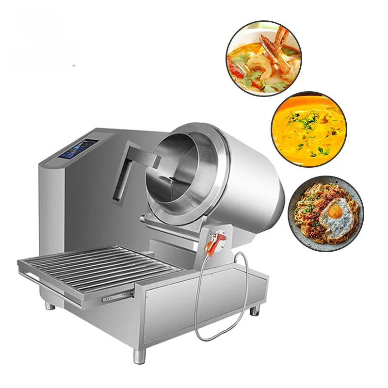 Chefmax-Commercial Intelligent Stir Fry Machine, Máquina Automática de Cozinhar Alimentos Chips Pão, 30000W