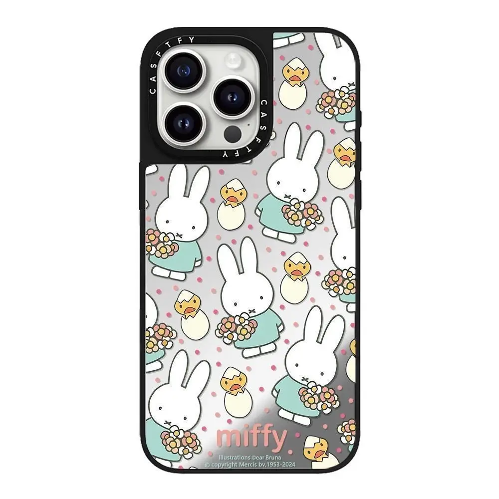 Anime Cartoon Strawberry Miffy Applicable To IPhone16 Promax Mobile Phone Case 15 14 Mirror 17pro Female Lovely Kawaii Sweet New view 4