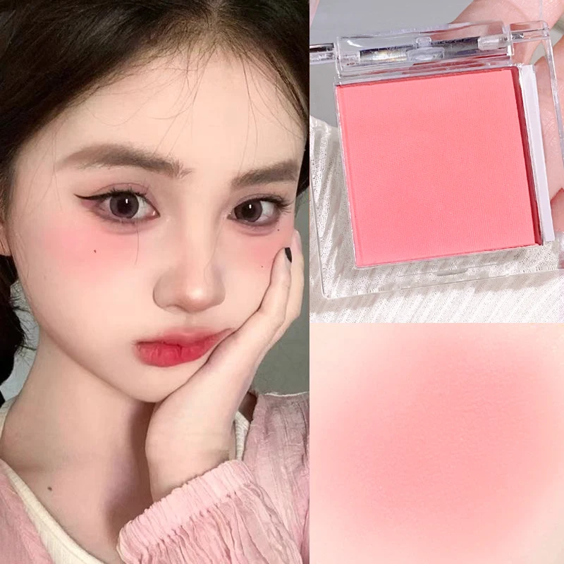 6-farbiges einfarbiges Rouge, mattes Make-up, Highlight, natürliches Jugend-Make-up, pfirsichrosa, blau, lila