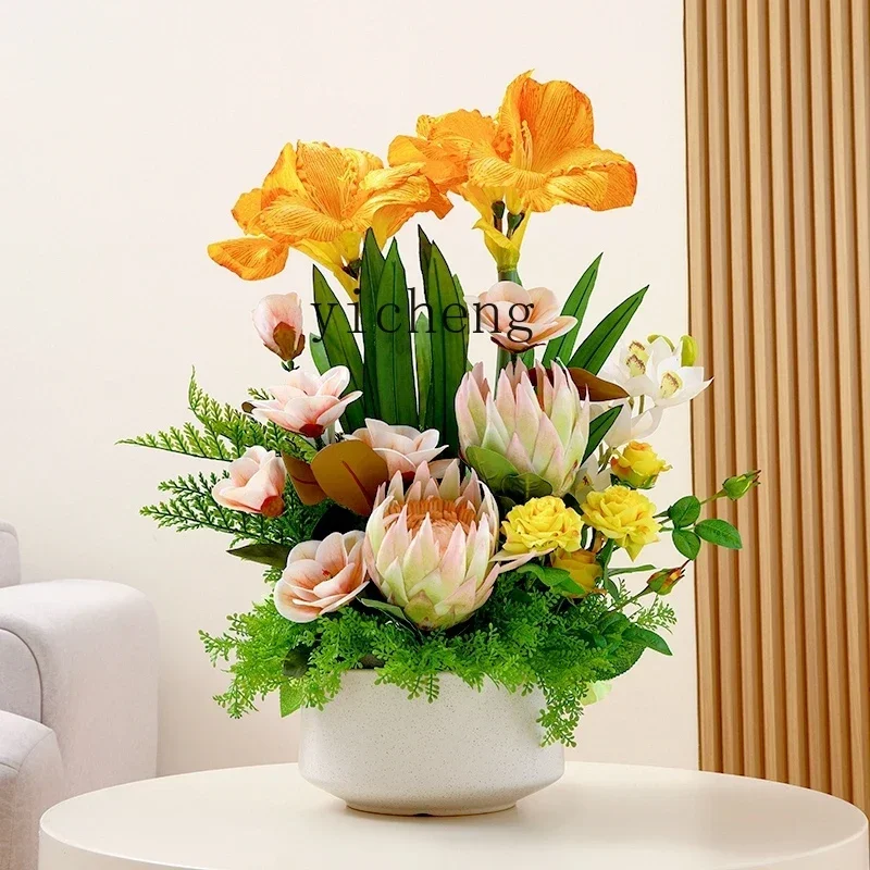DSA --Company Front Desk Bar Counter Artificial Fake Arrangement Light Home Entrance Flower