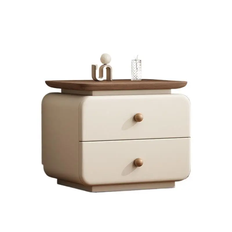 Modern minimalist white bedside table 2 drawers wooden bedside table for bedroom storage furniture
