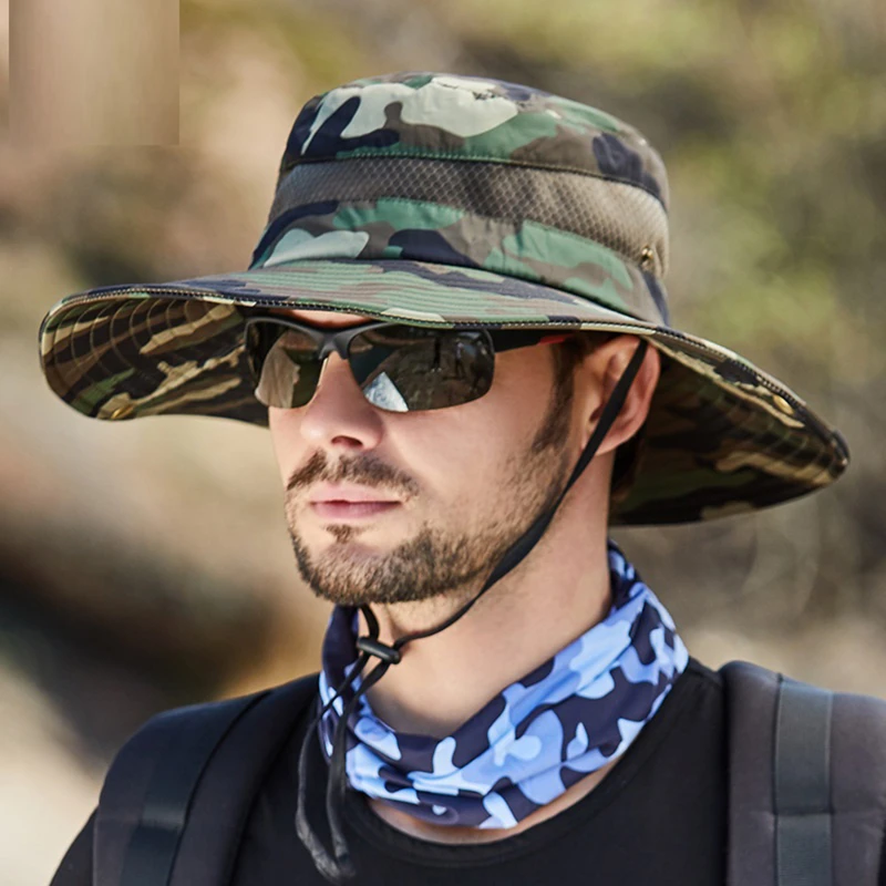 

Camouflage Cap Boonie Hats Caps Hunting Outdoor Hiking Fishing Hat Sun Protector Fisherman Camo Caps