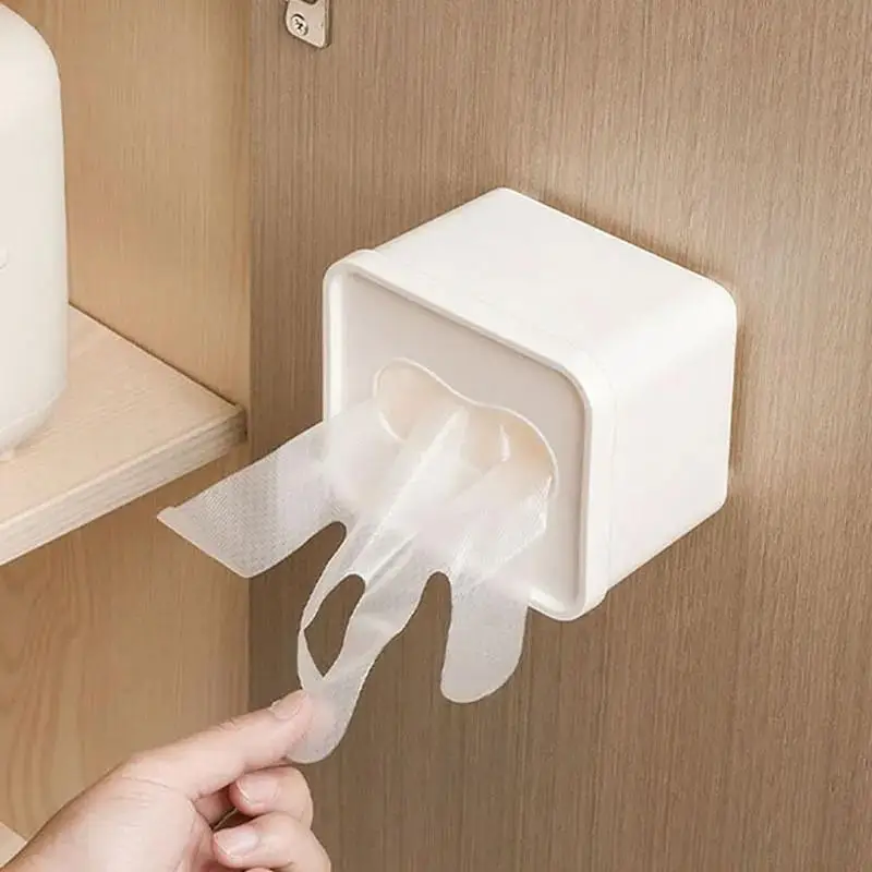 Wall Mounted Storage Box for Mask Disposable Gloves Garbage Bag Desktop Organizer Kitchen Cabinet Door Hanging Container