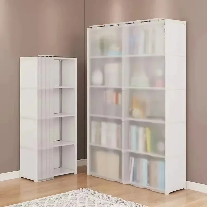 

5/6 Layer Storage Rack Dust-proof Large Capacity Cabinet with Curtains Bedroom Simple Clothes Book Organizer Storage Shelf