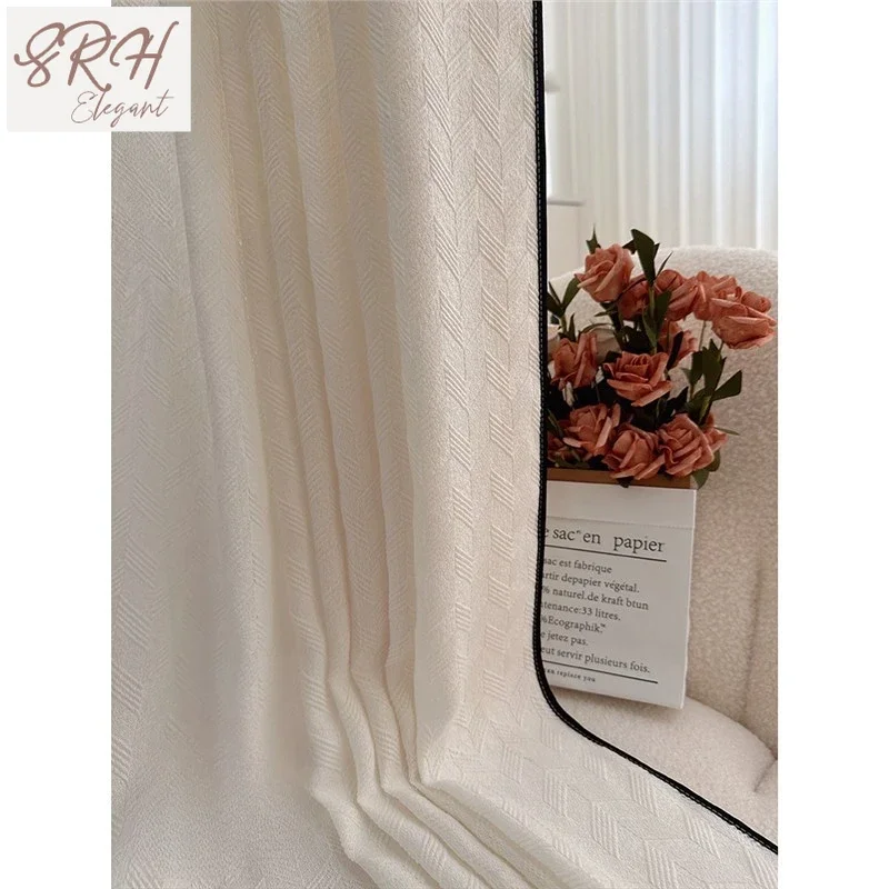 

French Flower Diamond Yarn Living Room bedroom New Embossed Jacquard Tulle Opaque Shading Solid Color Window Screen