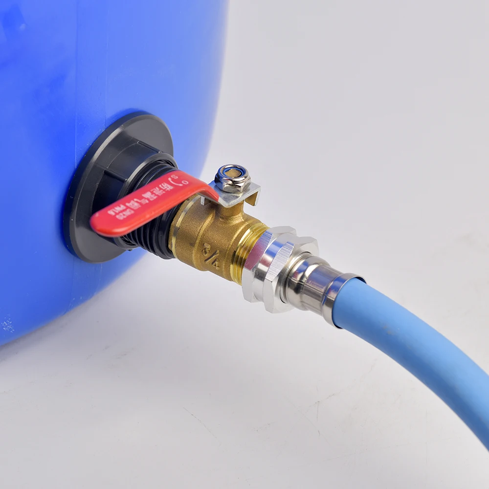 PVC Bulkhead Fitting Adapters with Brass Valve To 1/2\