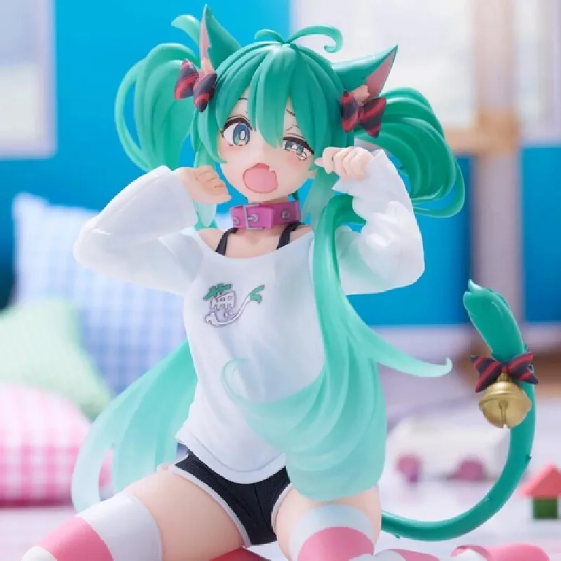 Hatsune Miku القط الأذن قصيرة الأكمام منامة Chuyin يدوية الصنع MIKU المشهد نموذج أنيمي فتاة الجمال الجدول الديكور هدية