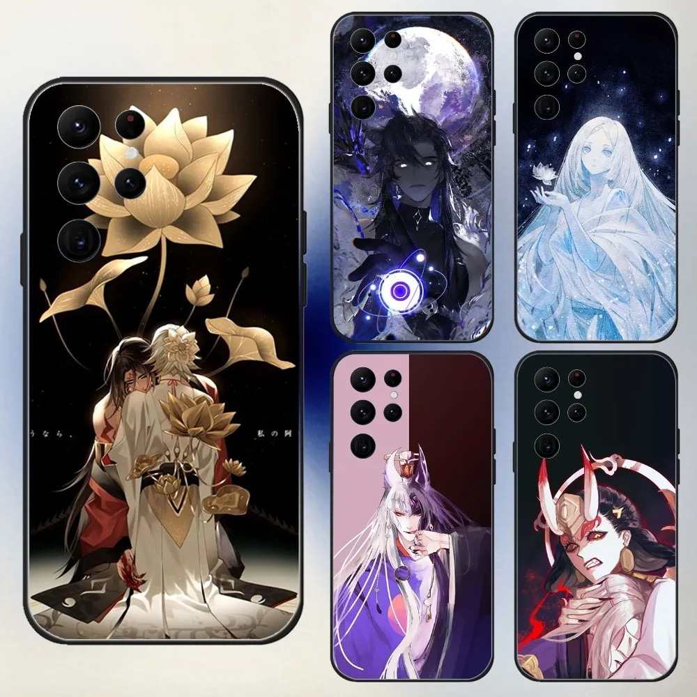 O-Onmyoji Game Phone Case For Samsung S24,23,22,30,21,10,9,Ultra,Plus,Lite,FE,5G Black Soft Case