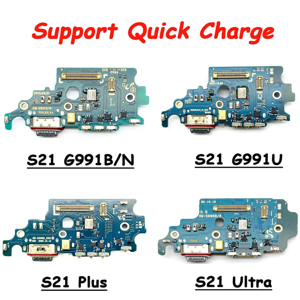 New For Samsung S21Ultra G998B S21 G991B S21 Ultra G998B G998N USB Charging Connector Board Port Dock Flex Cable With Microphone