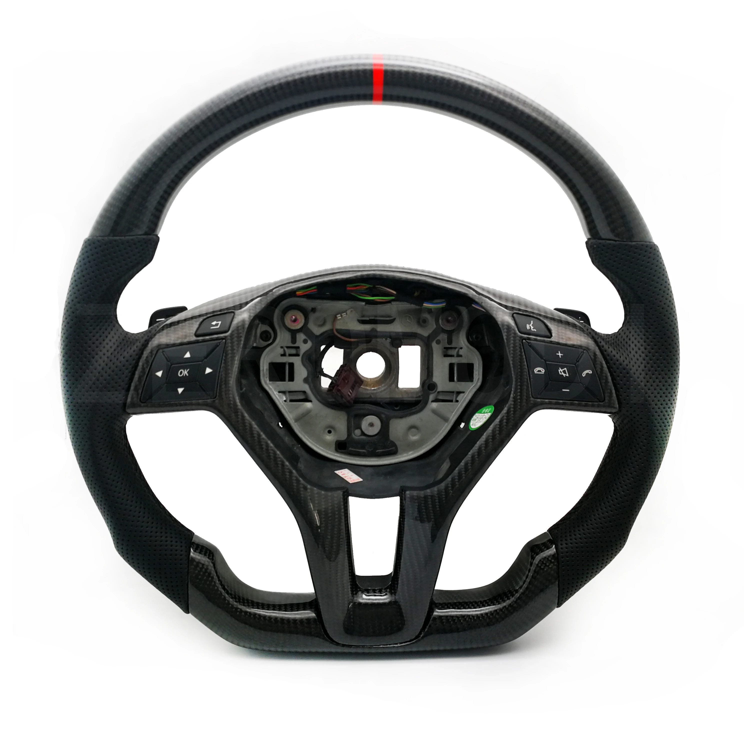 100% Real Carbon Fiber Steering Wheel Compatible for MB W204,S204 W212,V212,S212 X156 X253 W246 C E GLA GLK