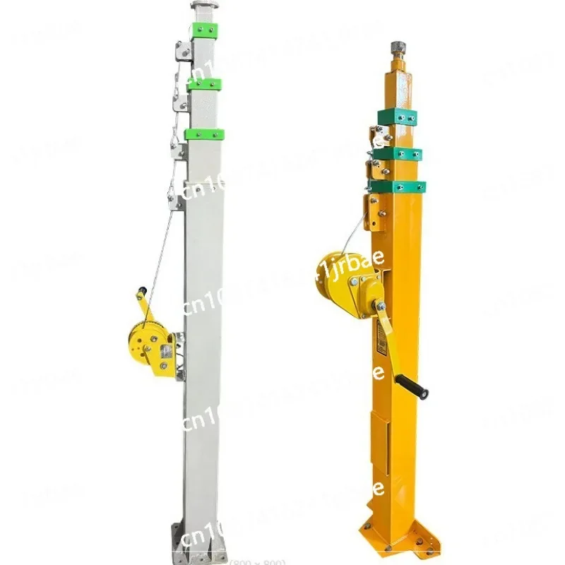 Lifting mast 3/4/5/6/7/8/9 meters ,Hand cranked lifting pole, manual telescopic mechanical winch