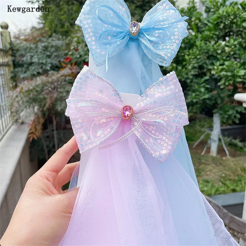 Kewgarden 5.5cm Shiny Edged Organza Ribbon with Glitter for DIY Hair Bow Accessories and Gift Wrapping 22 Yards