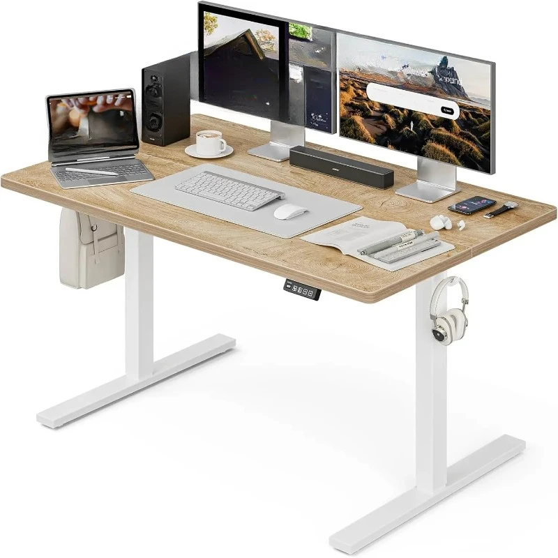 55x32 Large Electric Standing Desk, Height Adjustable Computer Desk with 2 Memory Presets, 31.5