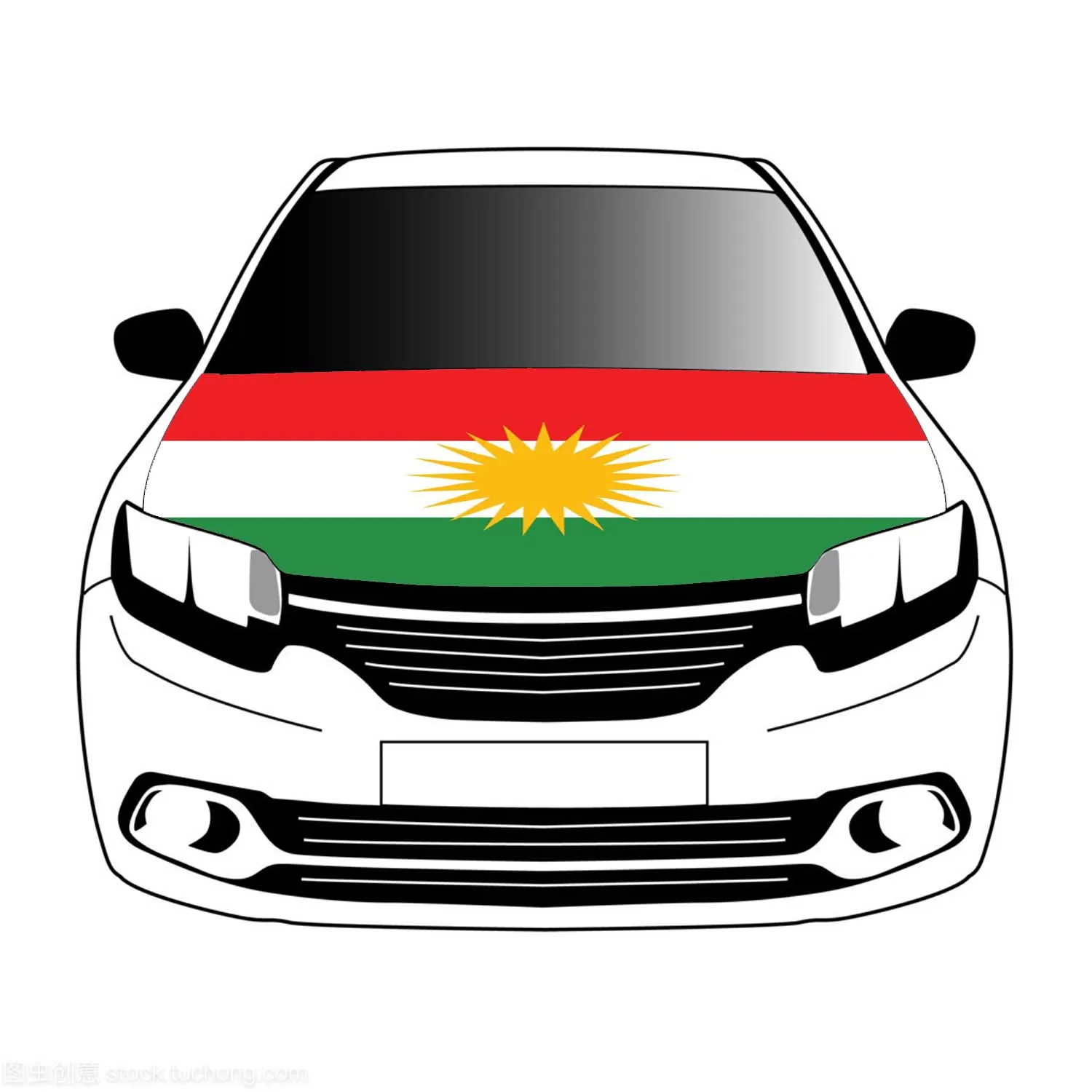 Kurdistan  flags car Hood cover 3.3x5ft/5x7ft 100%polyester,car bonnet banner