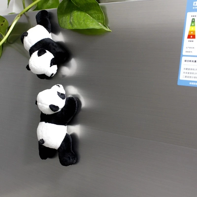 

3Pcs Cartoon Cute Soft Plush Panda Fridge Strong Magnet Refrigerator Sticker Creative Home Decor Souvenir Kitchen Accessories