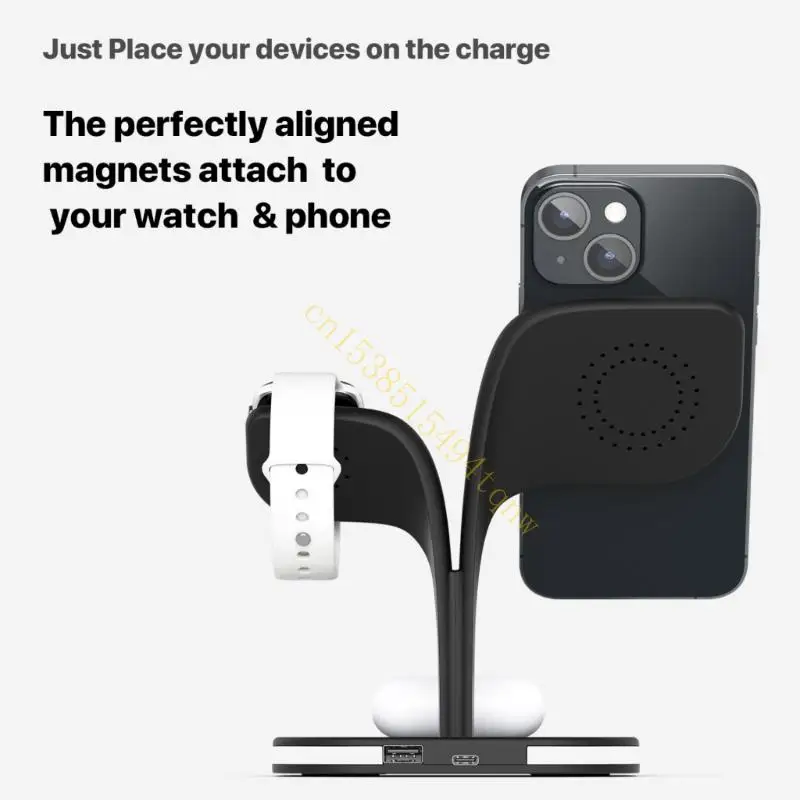 

Desktop Wireless Chargers Stand with Alignment for Watch & Earbud Use 45BD